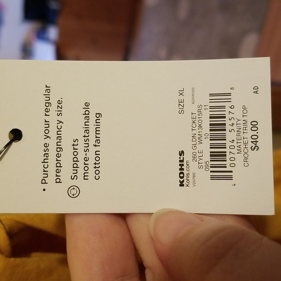 NWT Sonoma Mustard Yellow Babydoll Maternity Top - XL - Picture 3 of 4